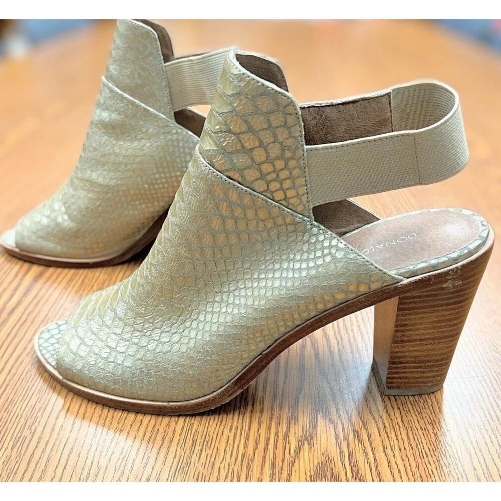 Donald J Pliner Khloe Slingback Booties Clogs Shoes‎ Size 10M High platform Gold